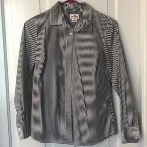 J. Crew Haberdashery Gray & White Striped Shirt PS